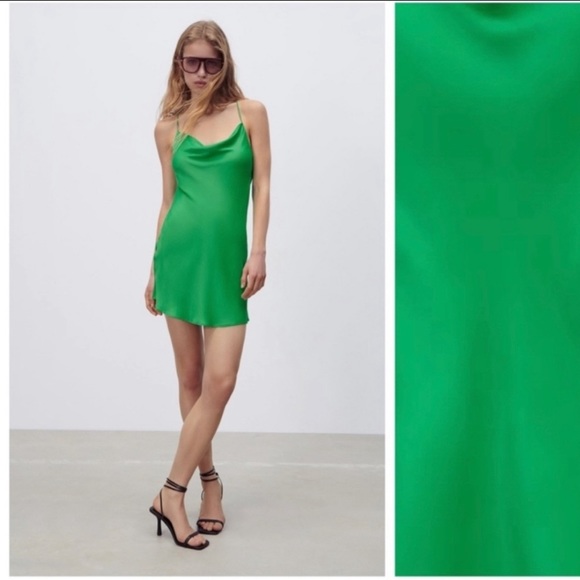 Favorite blogger Zara satin effect mini dress - Picture 2 of 8